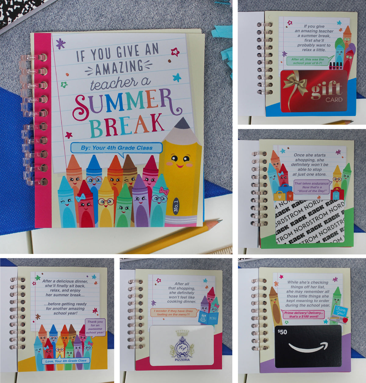 End of the Year Teacher Gift Card Book