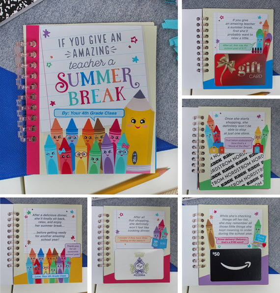 End of the Year Teacher Gift Card Book