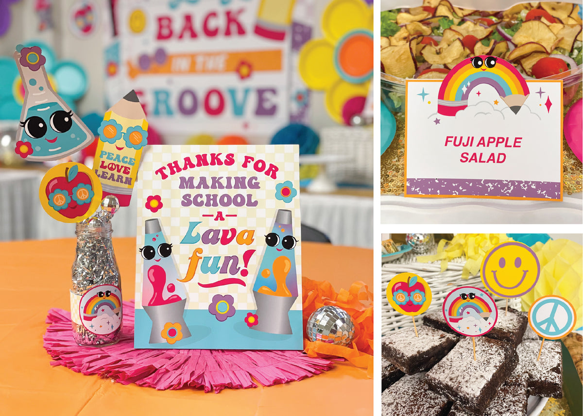 Back to School Teacher Appreciation Groovy 70s Decor Pack