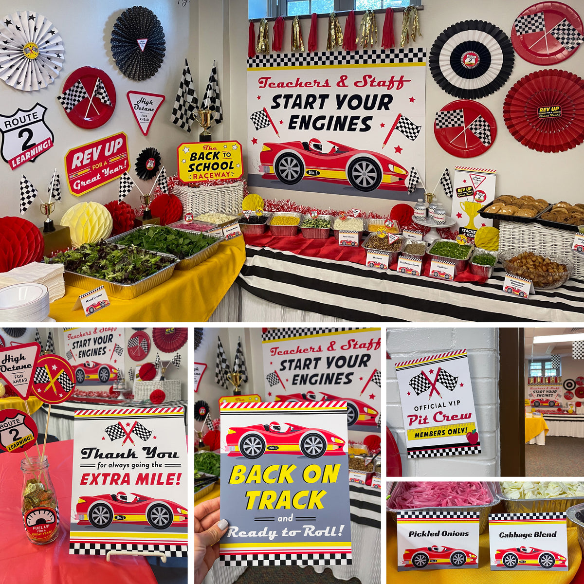 "Start Your Engines" Back to School Teacher Appreciation Luncheon Decor Pack