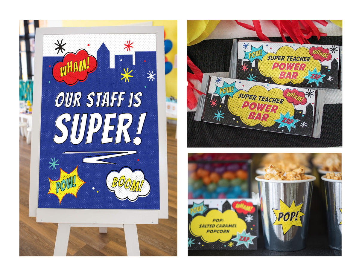 Teacher Appreciation Superhero Decor Pack