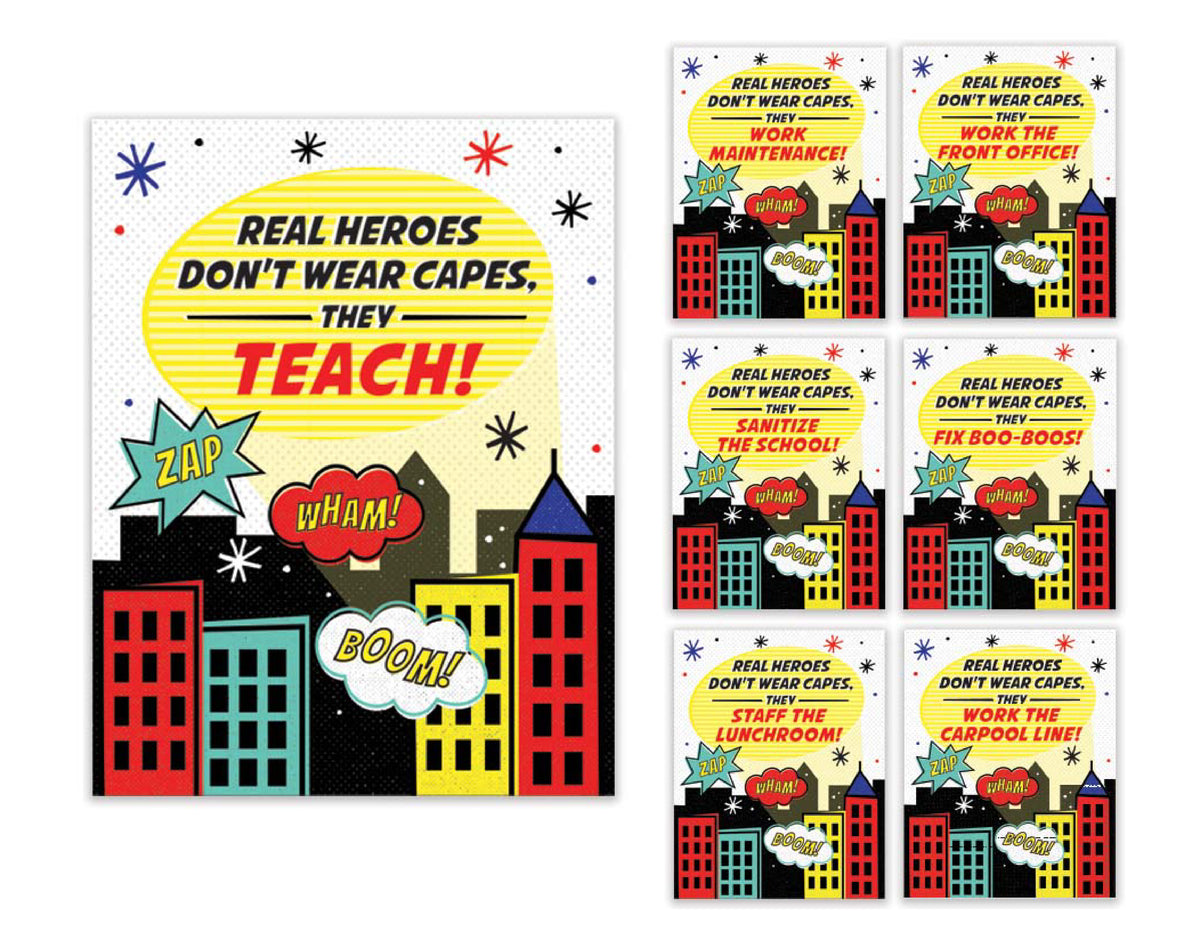 Teacher Appreciation Superhero Decor Pack